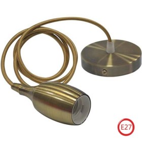 Pendant Lamp WEBER Light fixture Bronze E27 1m