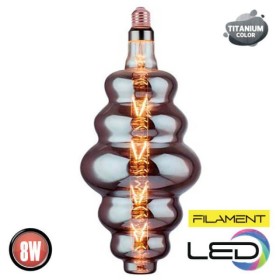 10x pcs. LED Filament Bulb ORIGAMI-XL 8W E27 Titanium