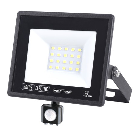 Led Projector Floodlight LEON/S-20 20W with PIR-Sensor 6400K IP65 Black