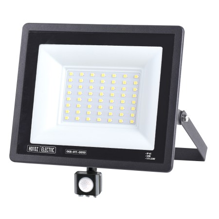 Led Projector Floodlight LEON/S-50 50W with PIR-Sensor 6400K IP65 Black