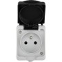 1-Way Surface mounted Grounded-Socket ATOM with cover IP54 16A French Type E