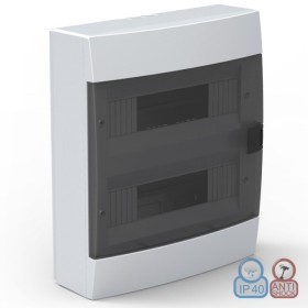 24 Modules Surface Mount Distribution Box White