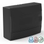 12 Modules Surface Mount Distribution Box Black