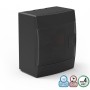 4 Modules Surface Mount Distribution Box Black