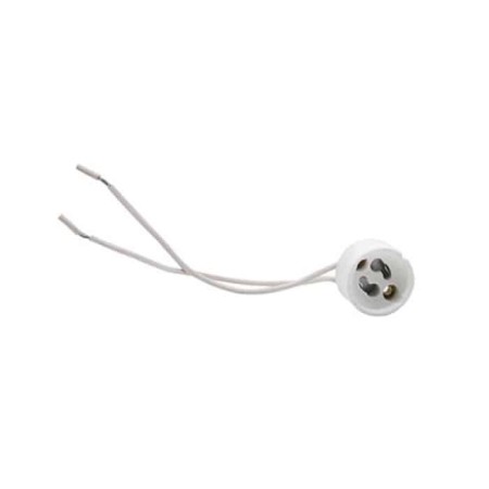 Lamp Holder with 15cm Cable GU10 ceramic, White