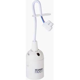 Lamp Holder with 15cm Cable and connector PLASTIC-2 / E27, White