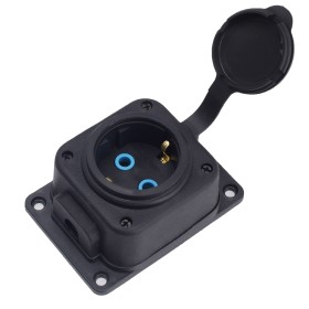 Monophase Rubber Socket with 1x socket IP44 EU-Type F