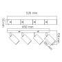 LED Surface Spotlight JOKER-5 4xGU10 360° rotatable, 90° Adjustable Black linear