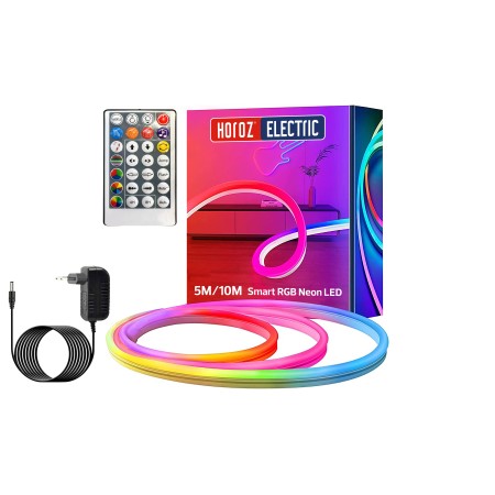 10m Neon LED-Strip RGB SET DIGITAL-10 Included: Adapter, Remote-Controller, RGB-Controller IP65