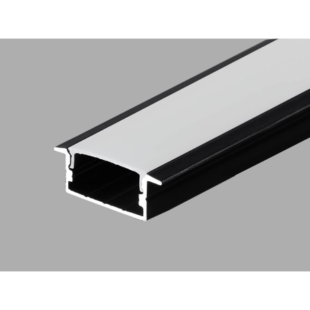 R2 Recessed Type Aluminium Profile 3meter for LED-Strips, Black PROFILE-R2