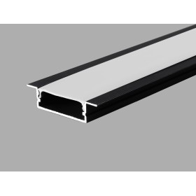 R3 Recessed Type Aluminium Profile 3meter for LED-Strips, Black PROFILE-R3