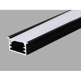 R5 Recessed Type Aluminium Profile 3meter for LED-Strips, Black PROFILE-R5