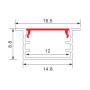 R5 Recessed Type Aluminium Profile 3meter for LED-Strips, Silver PROFILE-R5