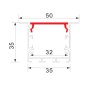 R7 Recessed Type Aluminium Profile 3meter for LED-Strips, Black PROFILE-R7