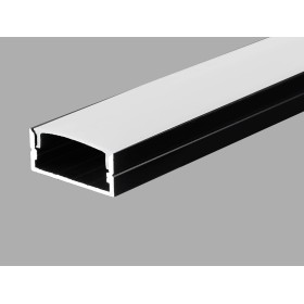 S2 Surface Type Aluminium Profile 3meter for LED-Strips, Black PROFILE-S2