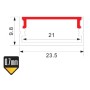 S2 Surface Type Aluminium Profile 3meter for LED-Strips, Black PROFILE-S2