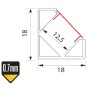 C1 Corner Type Aluminium Profile 3meter for LED-Strips, Black PROFILE-C1