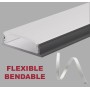 F1 Flexible Type Aluminium Profile 3meter for LED-Strips, Black PROFILE-F1