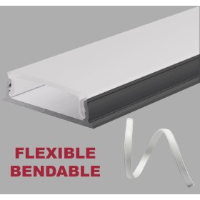 F1 Flexible Type Aluminium Profile 3meter for LED-Strips, Black PROFILE-F1