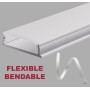 F1 Flexible Type Aluminium Profile 3meter for LED-Strips, Silver PROFILE-F1