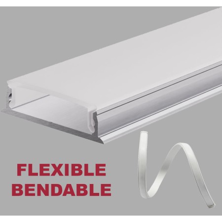 F1 Flexible Type Aluminium Profile 3meter for LED-Strips, Silver PROFILE-F1