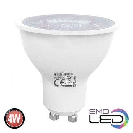 10 pezzi. Lente spot LED CONVEX-4 4W GU10