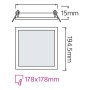 Recessed LED panel SLIM/Sq-15 15W